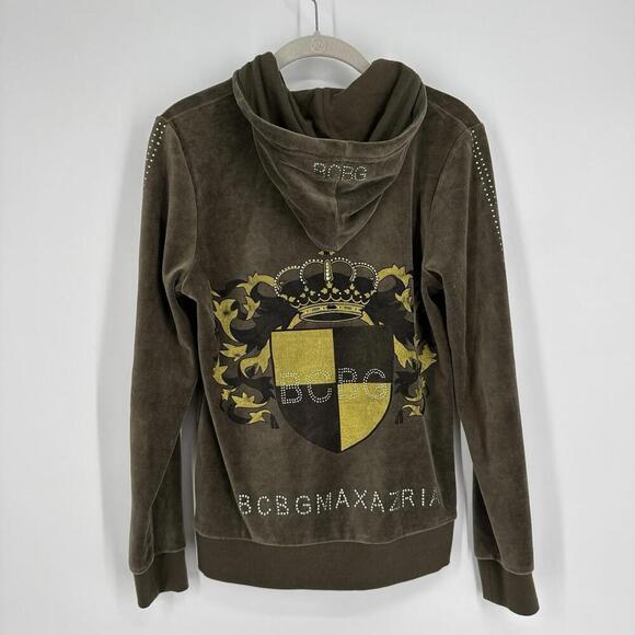 vintage 90s y2k bcbg maxazria velour track suit medium M green juicy lounge - Picture 7 of 12